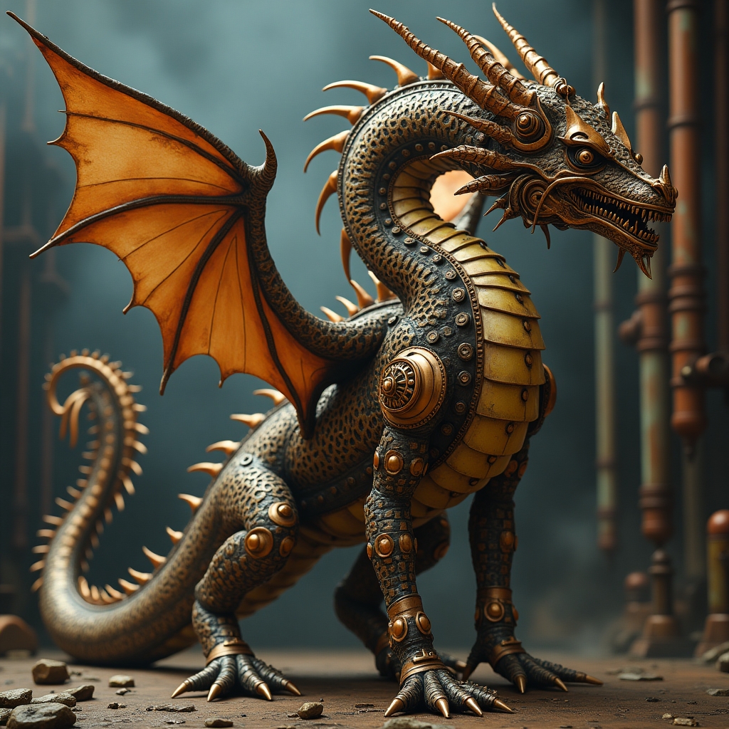 Steampunk Mechanical Dragon